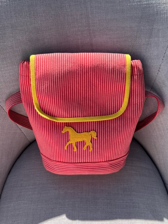 Hermes Other - Hermès Rare Kids Horse Stripe Cavalcolor backpack in cotton  horse felt patch